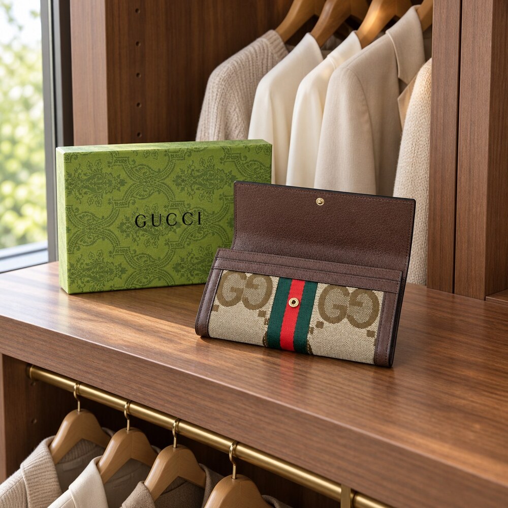 Gucci Ophidia Jumbo GG Canvas Long Flap Wallet - Picture 4 of 6